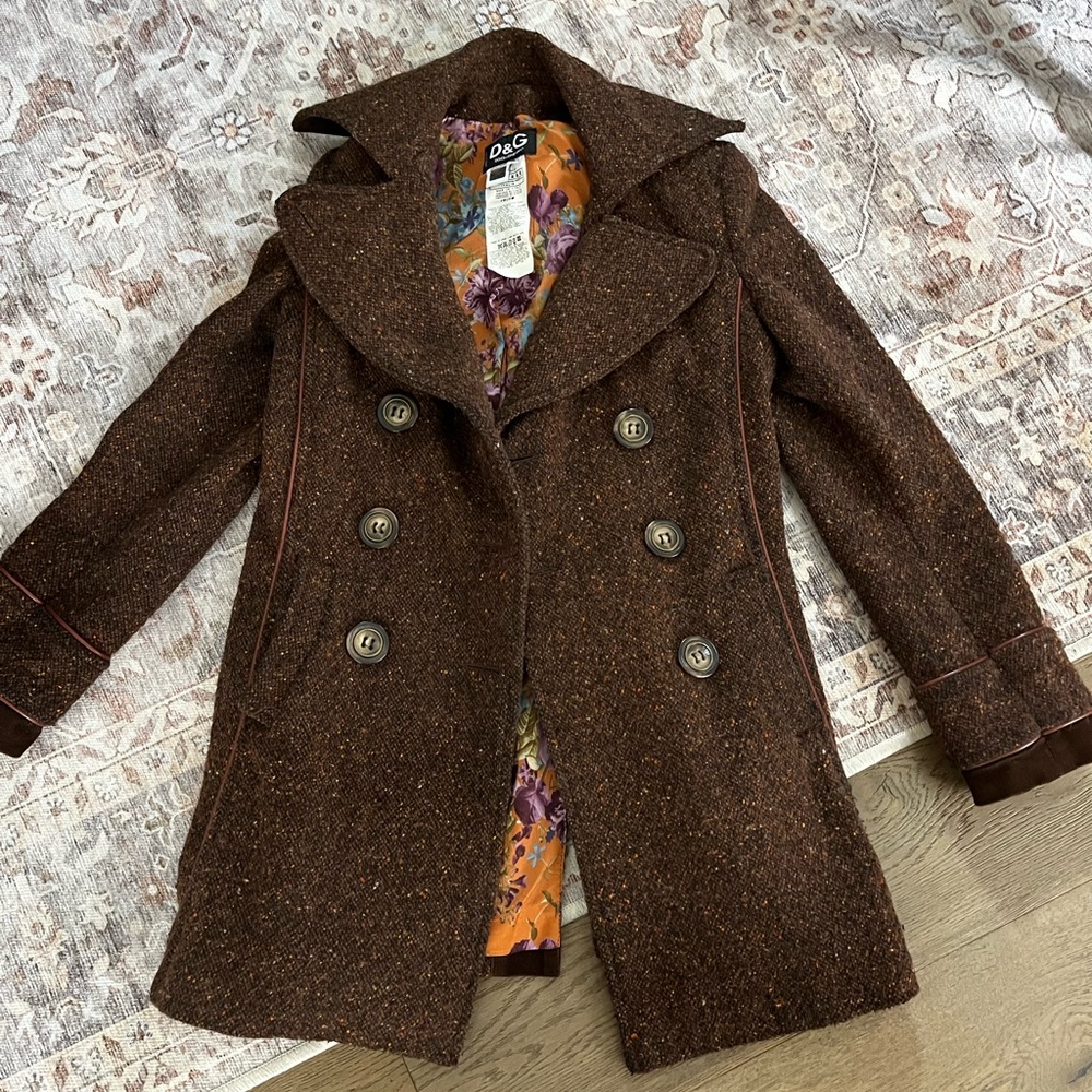 D&G Women's Brown Wool Coat